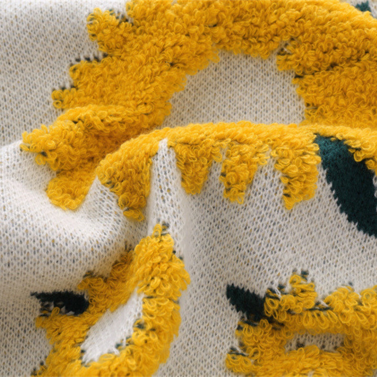 Pullover mit Sonnenblumenmuster-Stickerei