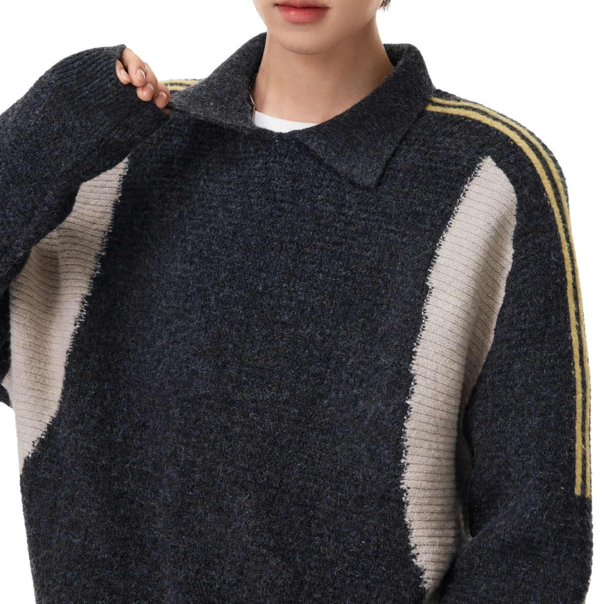 Vintage Colorblock Polo Sweater