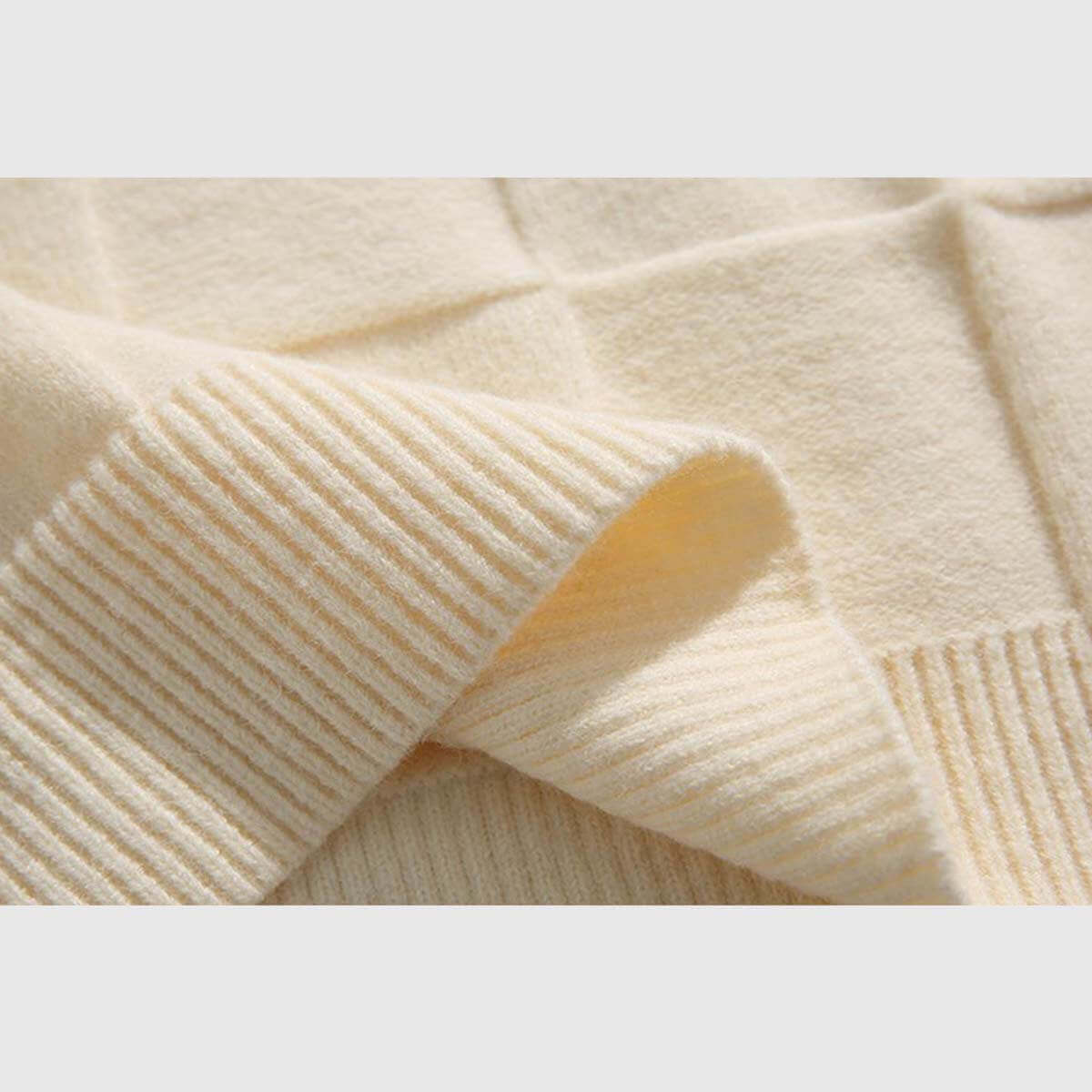 Schachbrett-Strickpullover