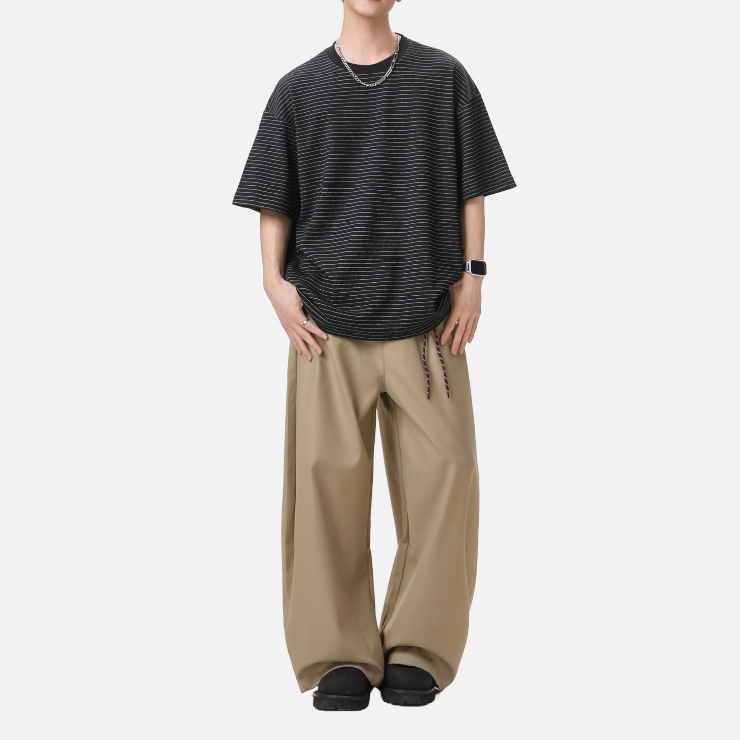 Minimal Striped Crewneck Tee