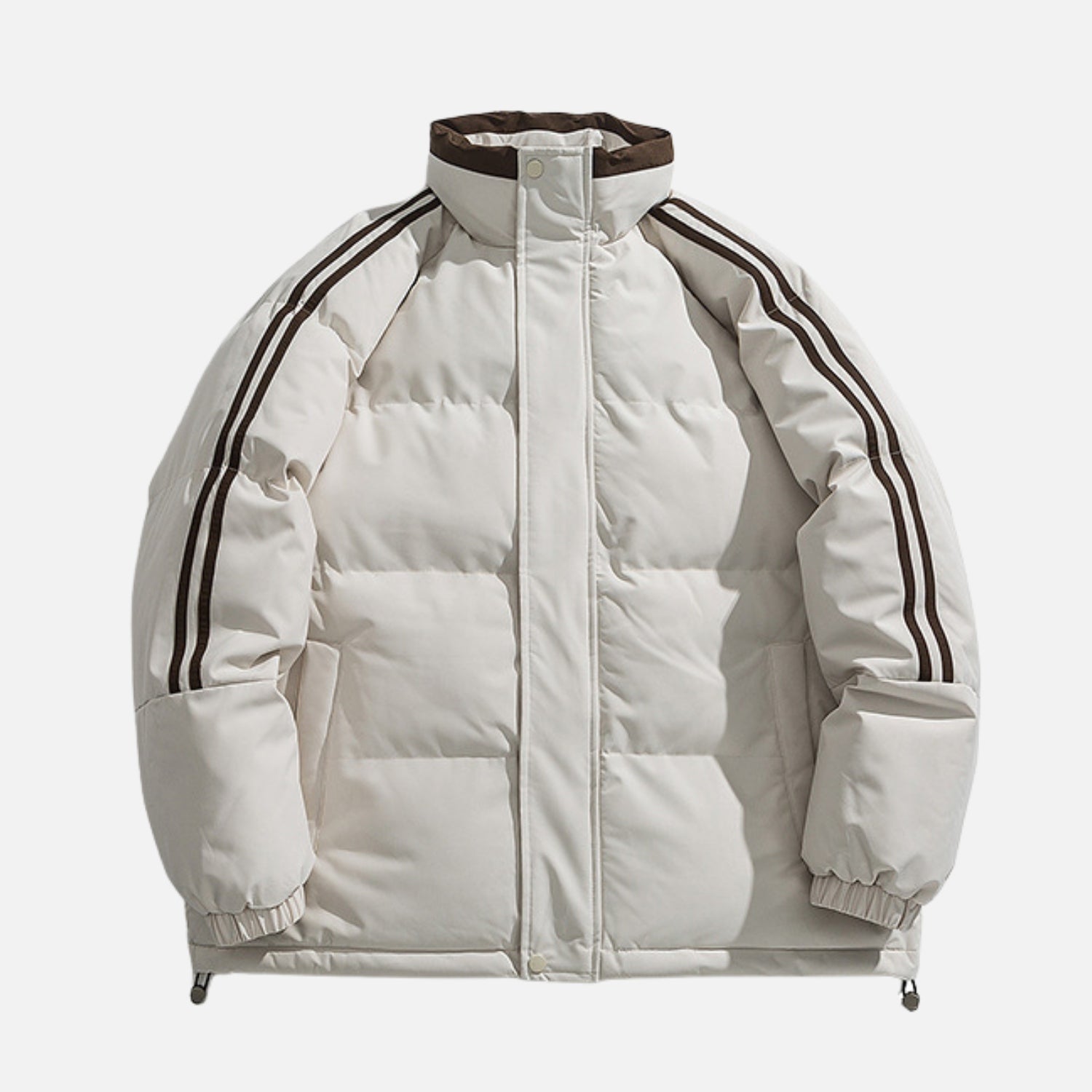 Striped Sleeve Puffer Jacket