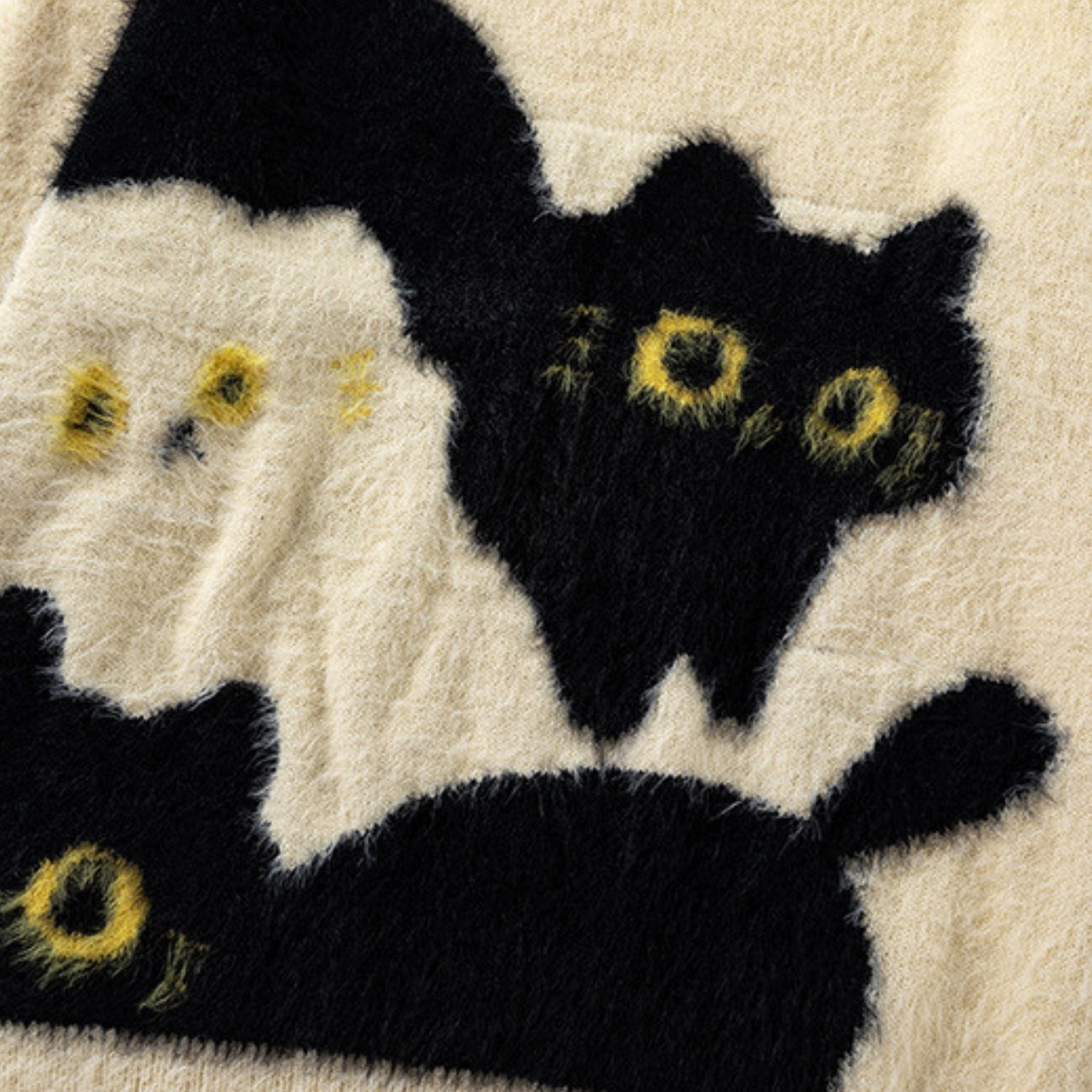Suéter de punto con estampado de gato