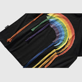 Rainbow Printed Tassel Decor Tee