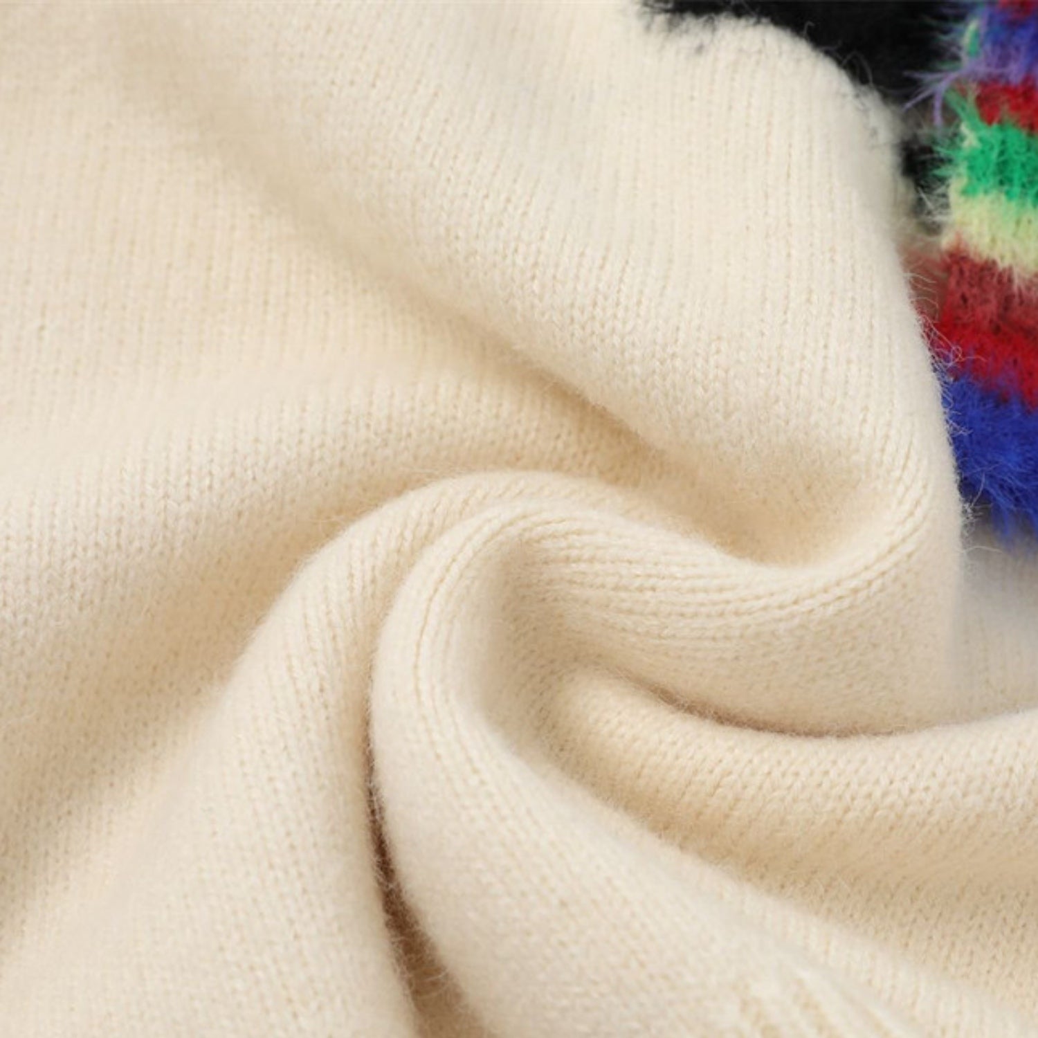 Dog Embroidery Colorblock Sweater