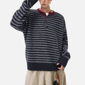 Vintage Colorblock Henley Sweater