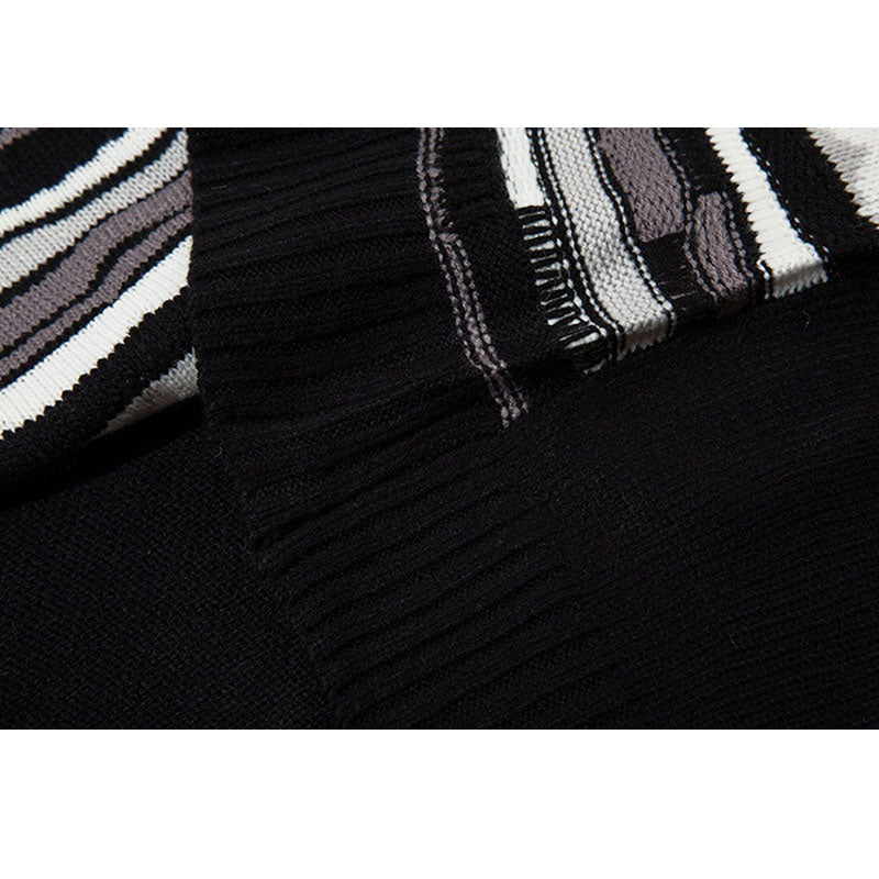 Star Printed Stripe Vest Sweater