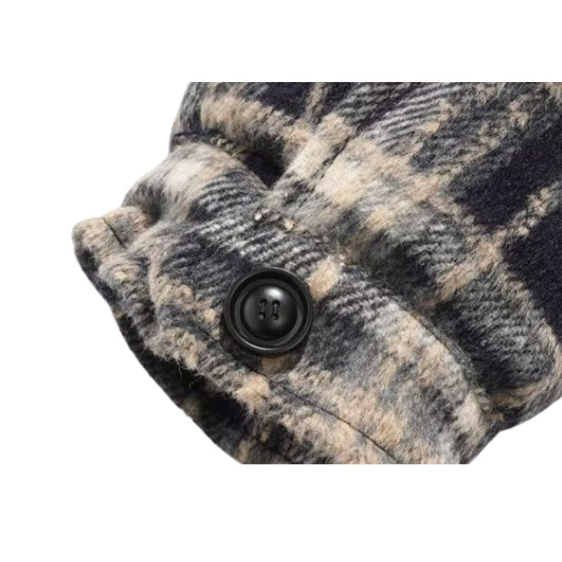 Ins Woll-Gittermuster-Baggy-Jacke