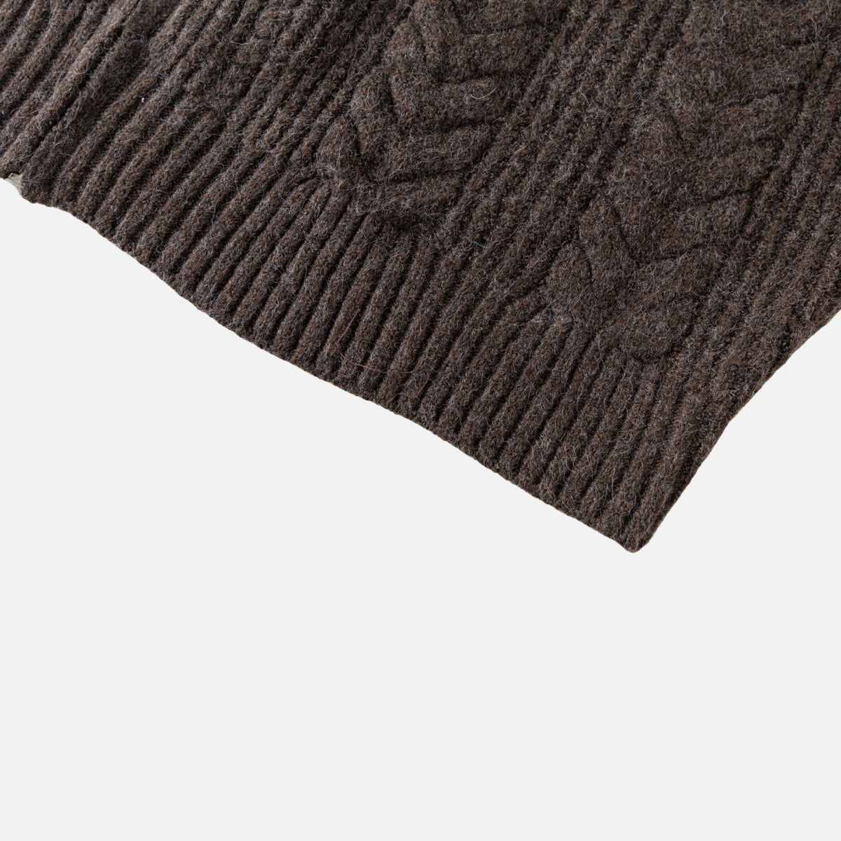 Vintage Cable Knit Zip-Up Sweater