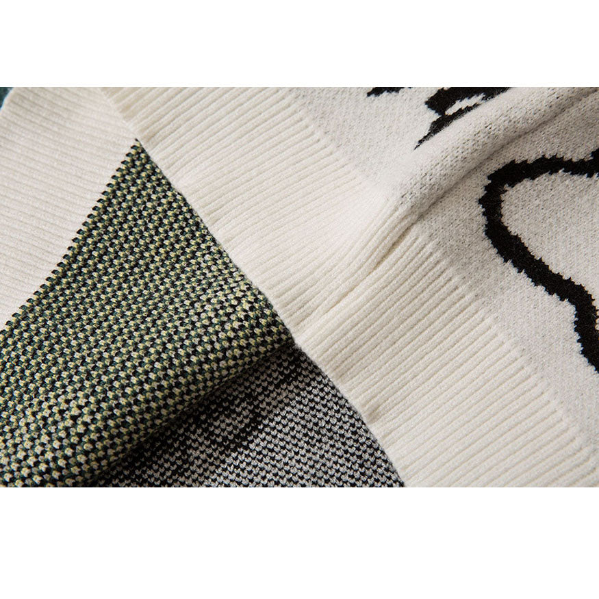 Dinosaur Printed Vest Sweater