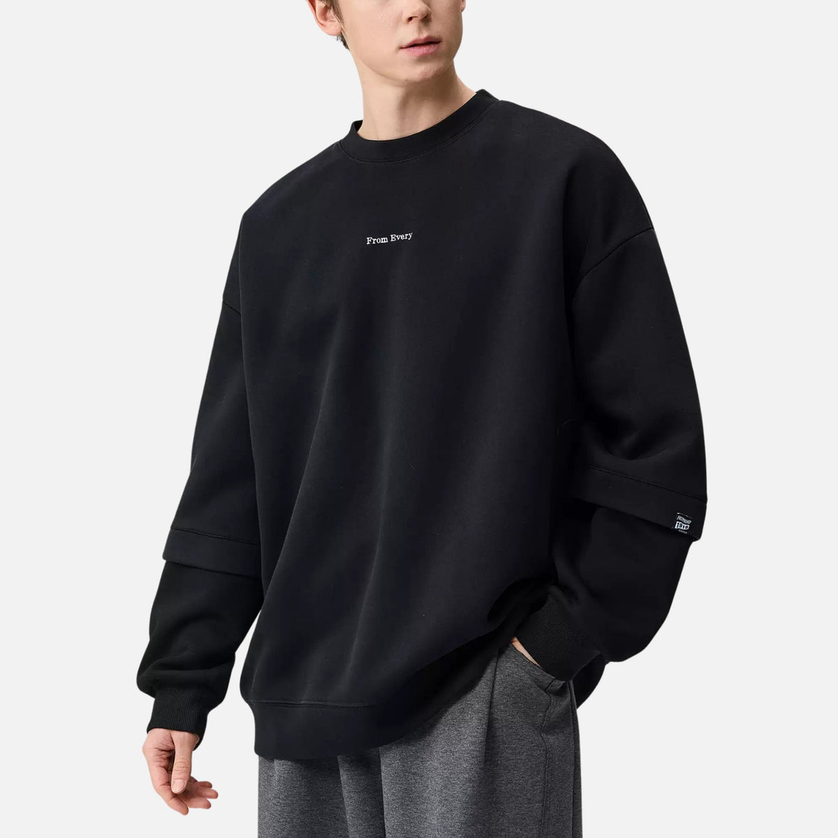 Dual-Layered Crewneck Sweatshirt