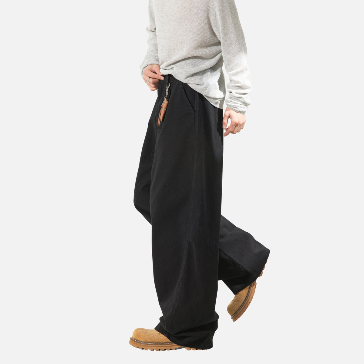 Japanese Vintage Pleated Straight-Leg Pants