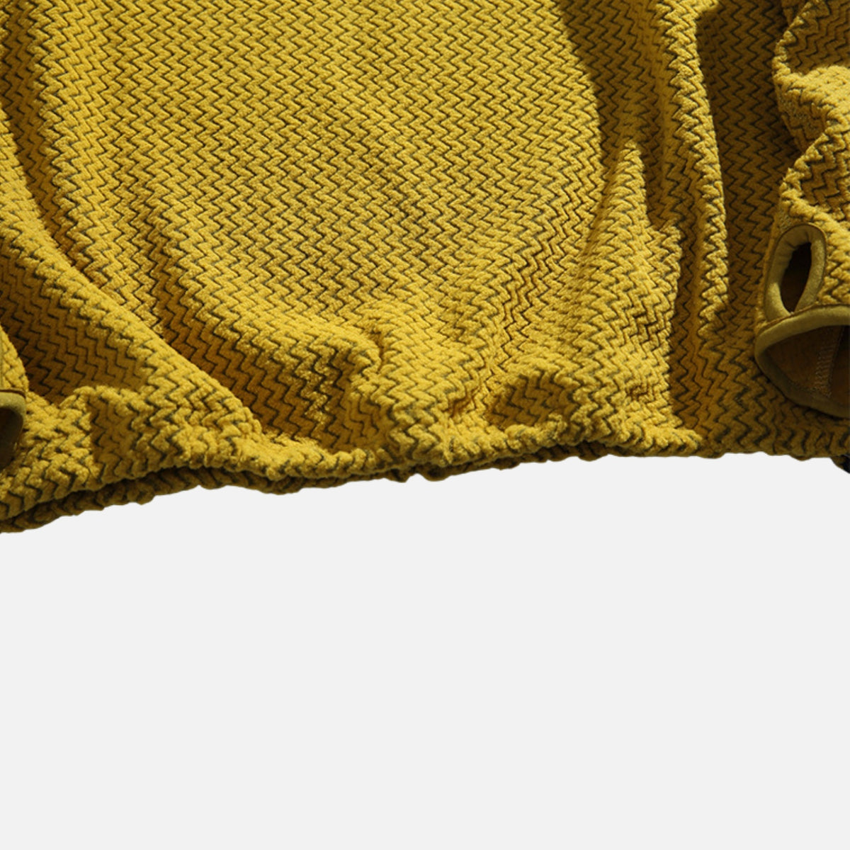 Wave-Textured Fleece Hooded Sweatshirt