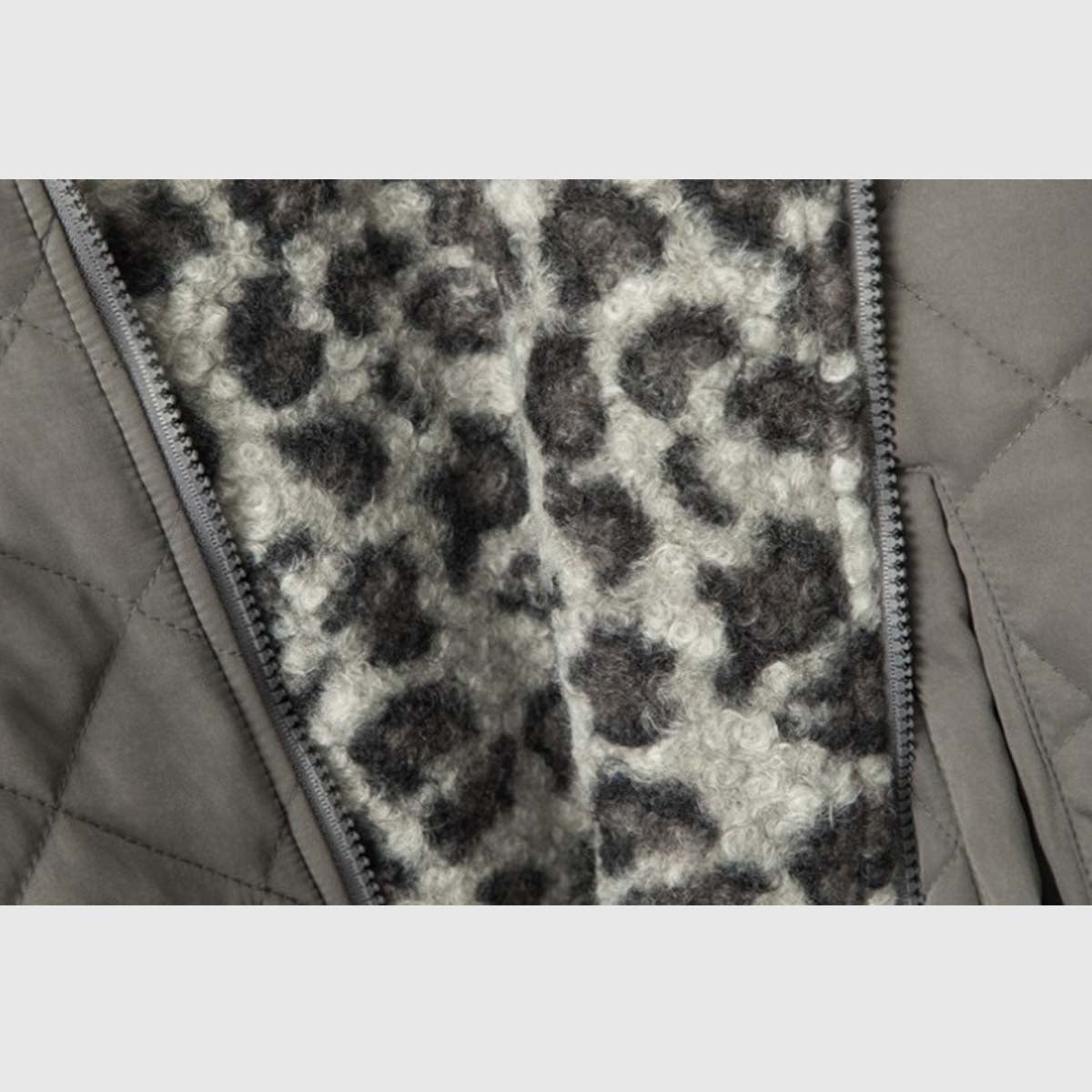 Reversible Quilted Leopard Print Jacket