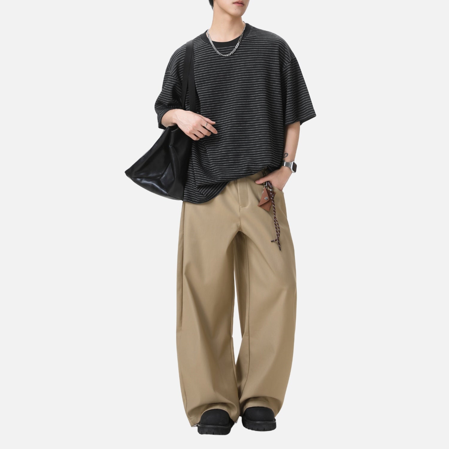 Minimal Striped Crewneck Tee