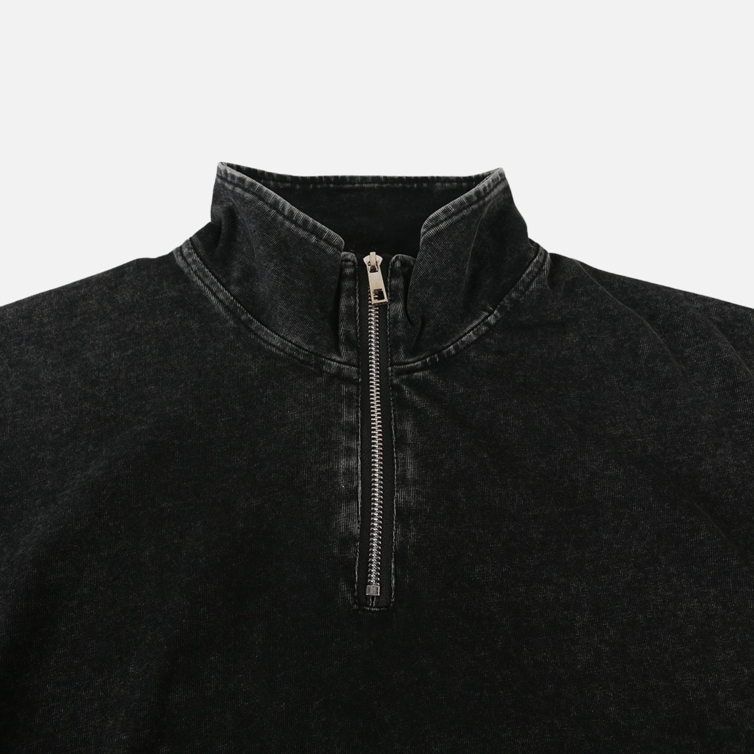 Washed Stand Collar Half-Zip Sweatshirt