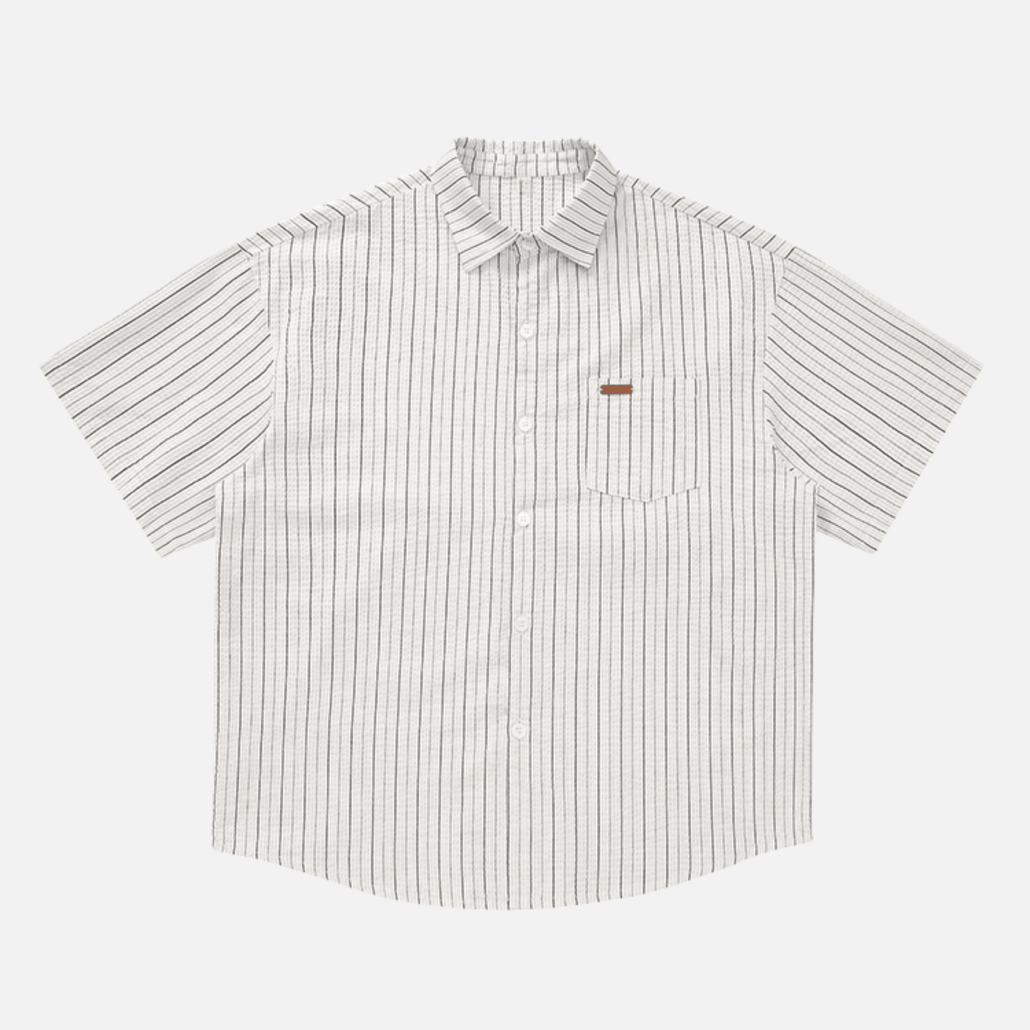Kurzarmhemd mit strukturierten Streifen