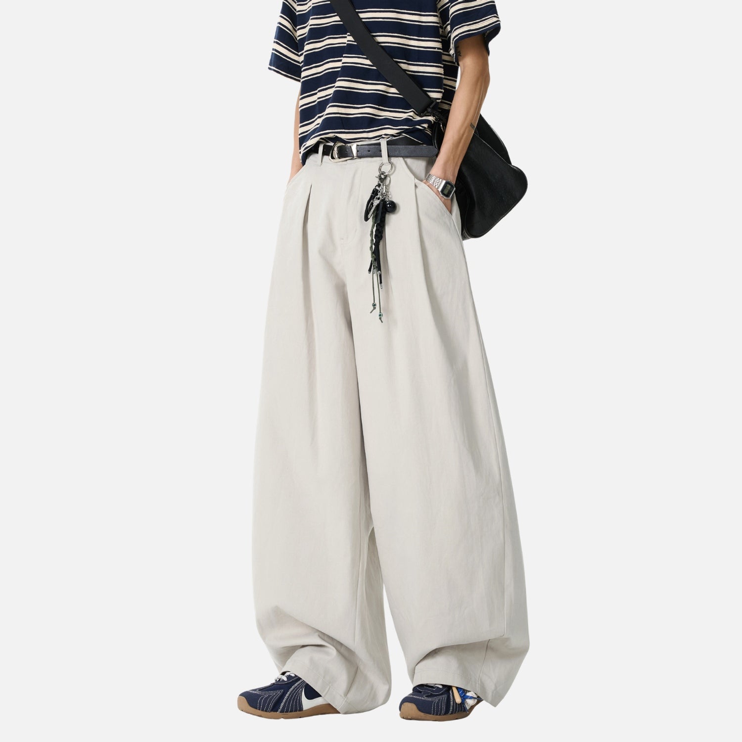 Vintage Double-Pleated Baggy Pants