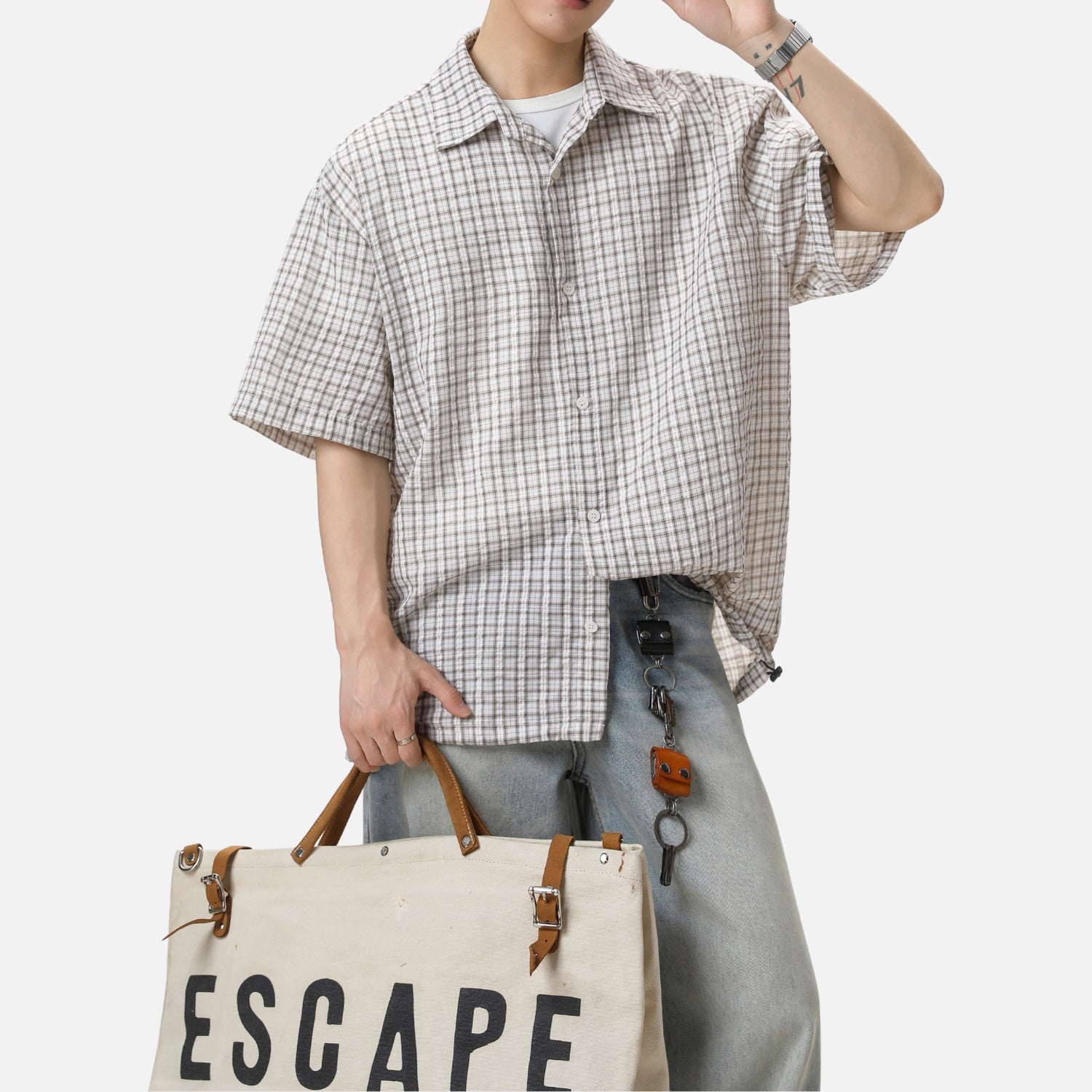 Colorblock Plaid Shirt