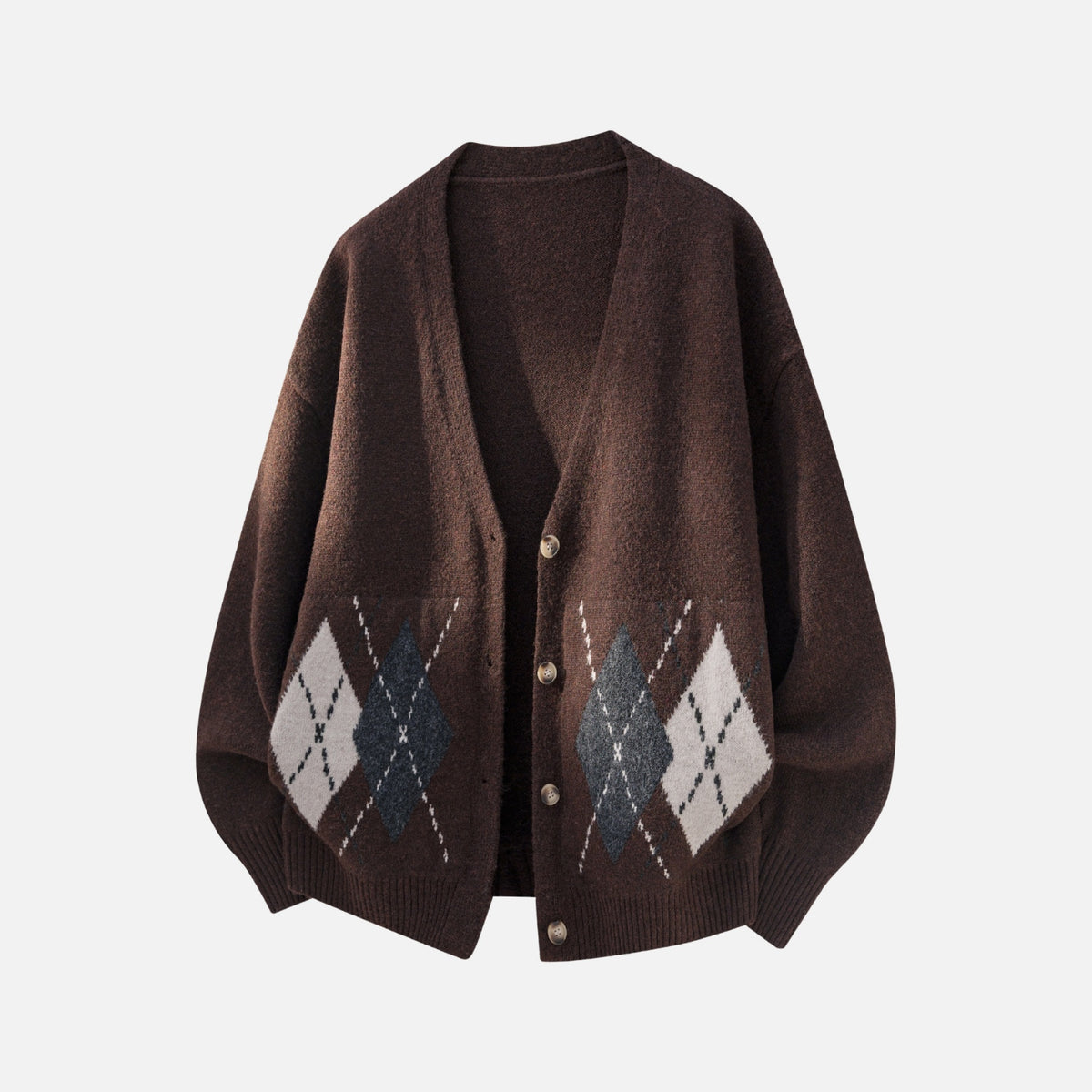 Japanese Vintage Diamond Knit Cardigan
