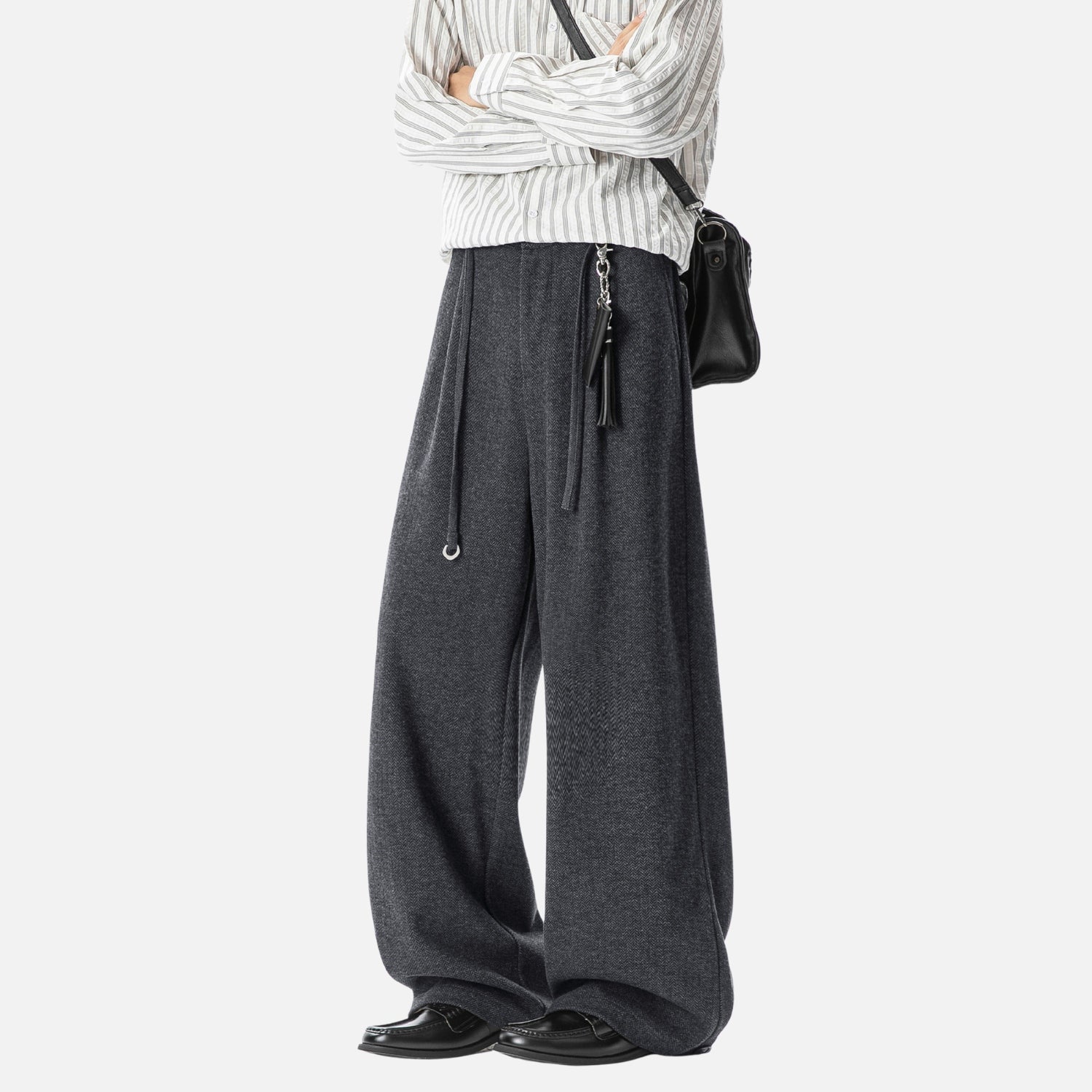 Vintage Old-Money Wool-Texture Trousers