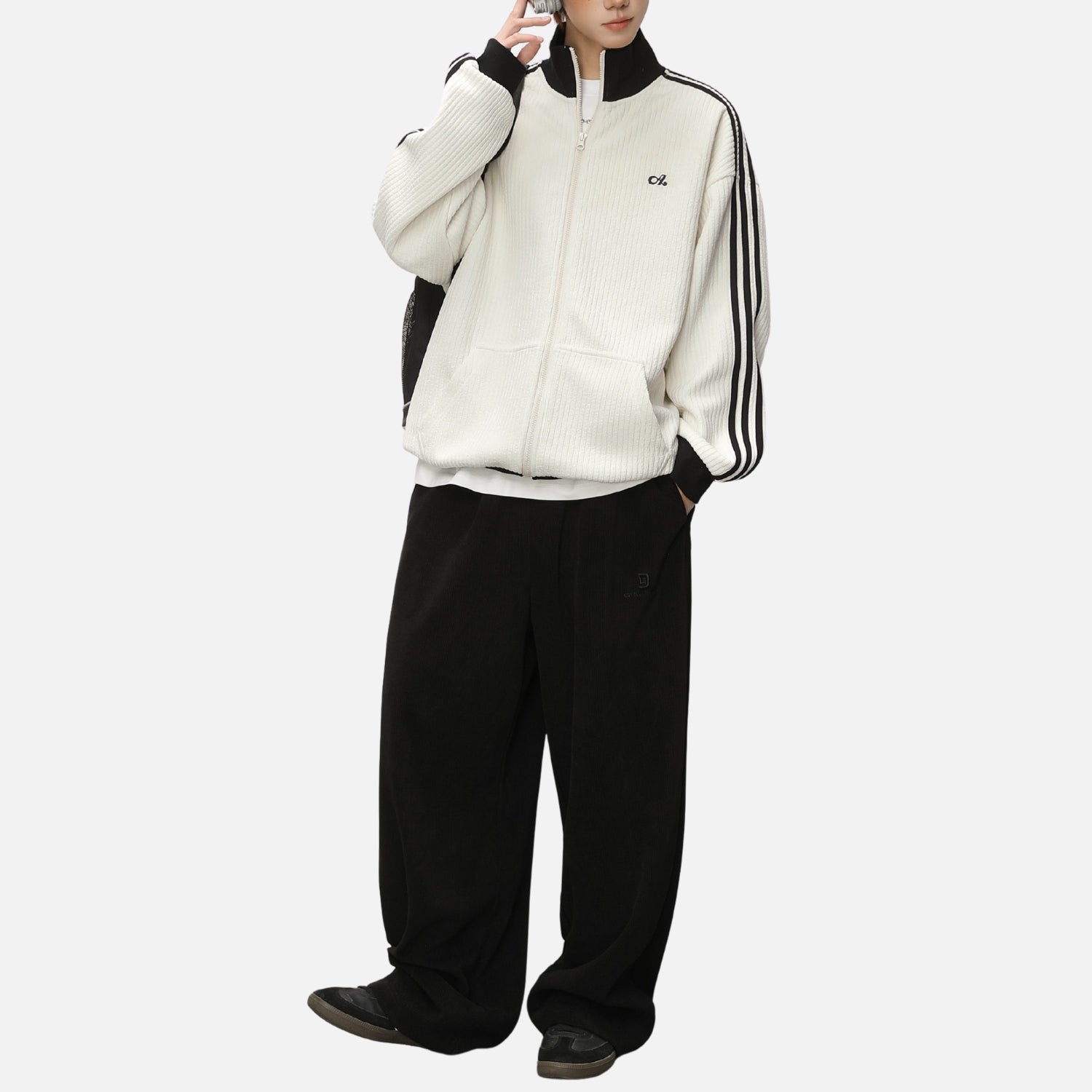 Colorblock Textured Zip-Up Jacket