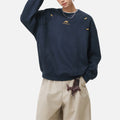 Suede-Texture Embroidered Sweatshirt