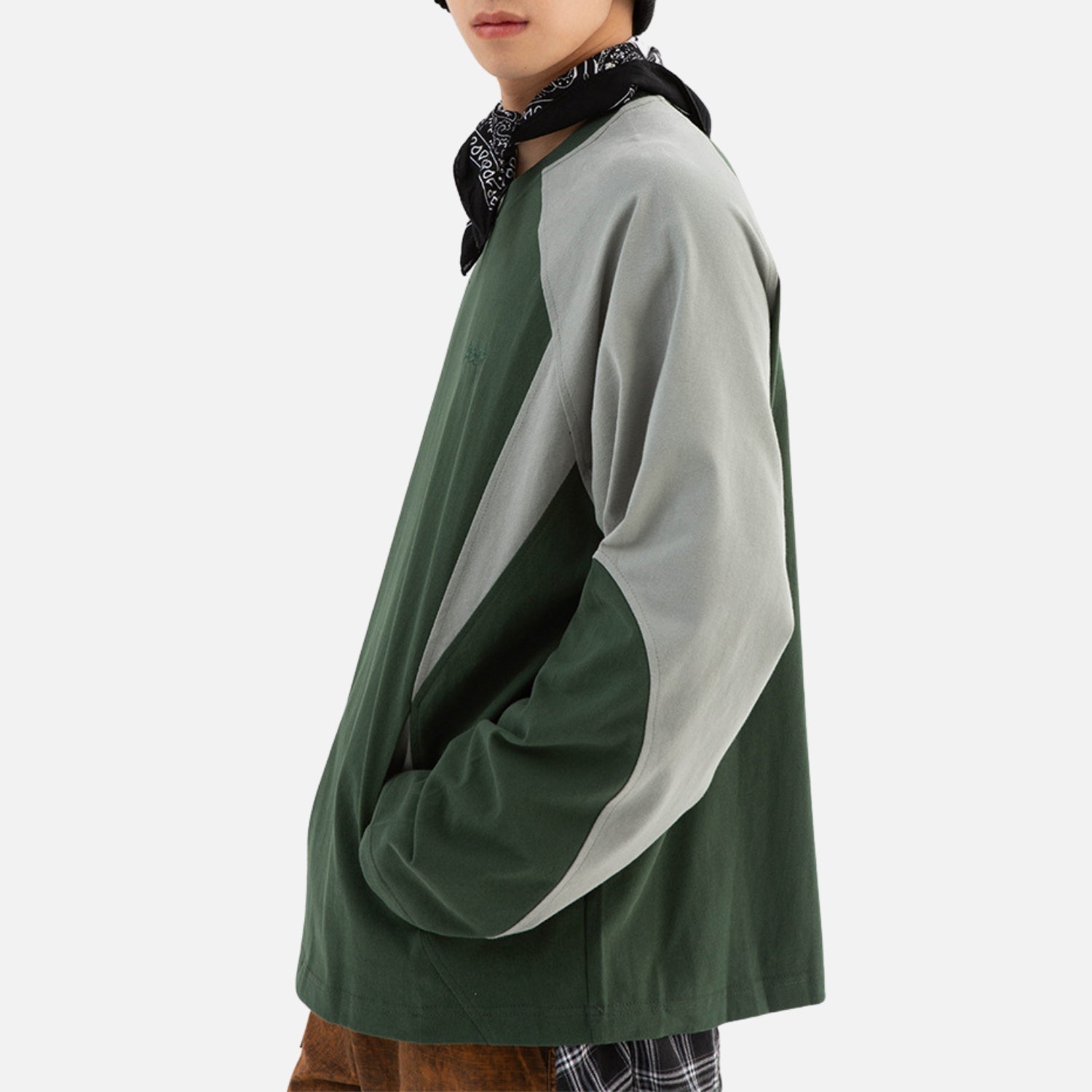 Colorblock Cotton Crewneck Sweatshirt