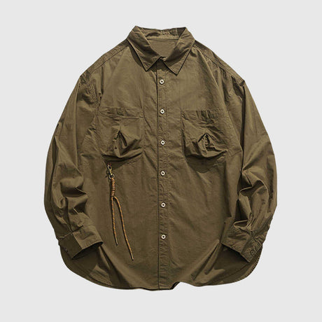 Multi-Pockets Solid Shirts