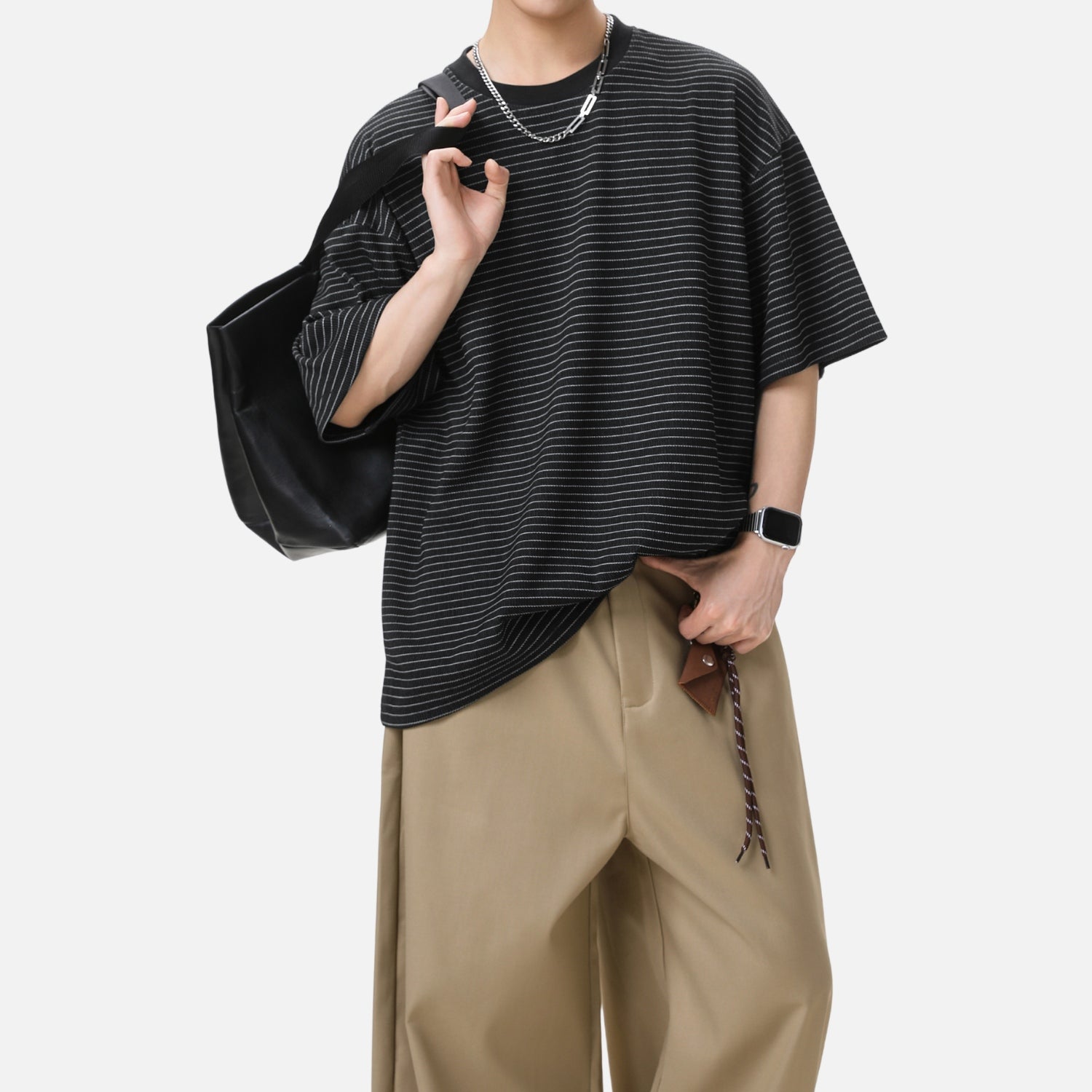 Minimal Striped Crewneck Tee