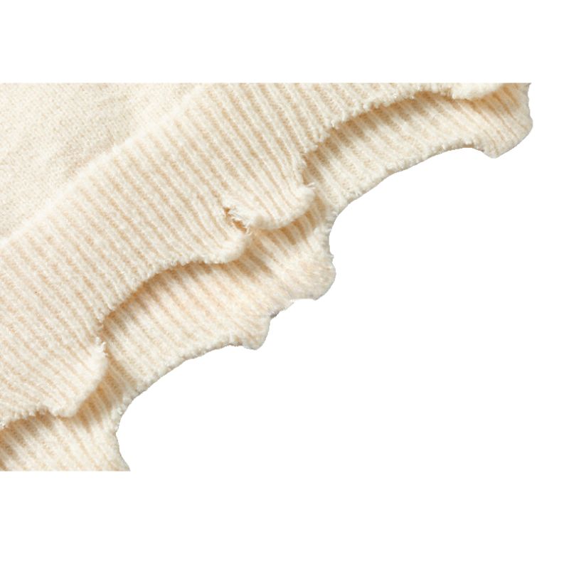 Irregular Raw Edge Knit Pullover