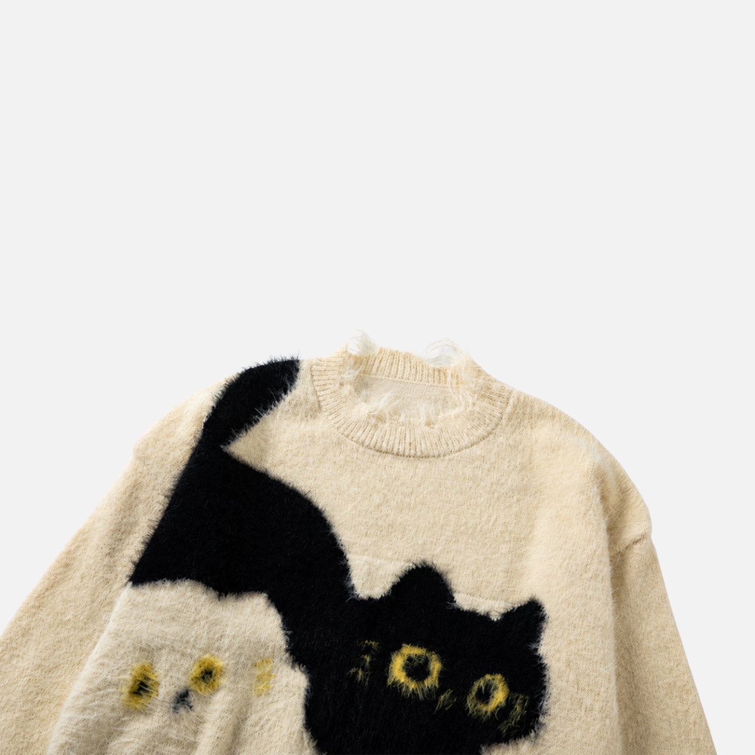 Suéter de punto con estampado de gato