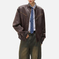 Vintage PU Leather Moto Jacket