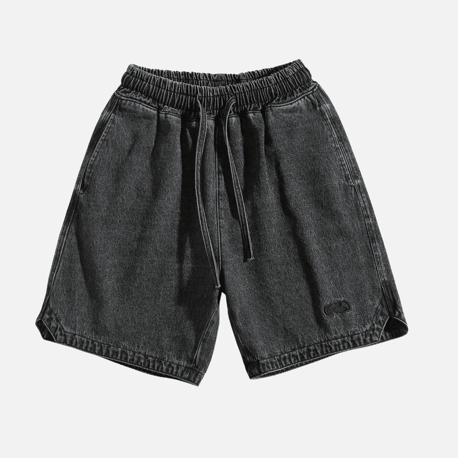Slit Design Washed Jorts