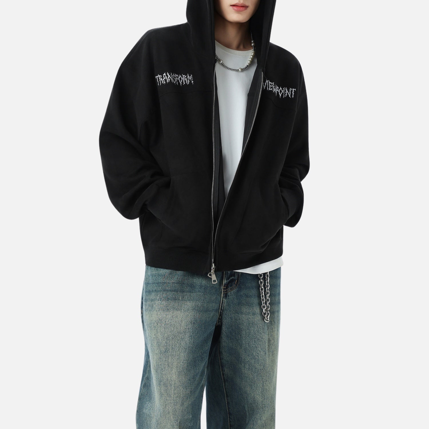 Sudadera retro de ante con capucha