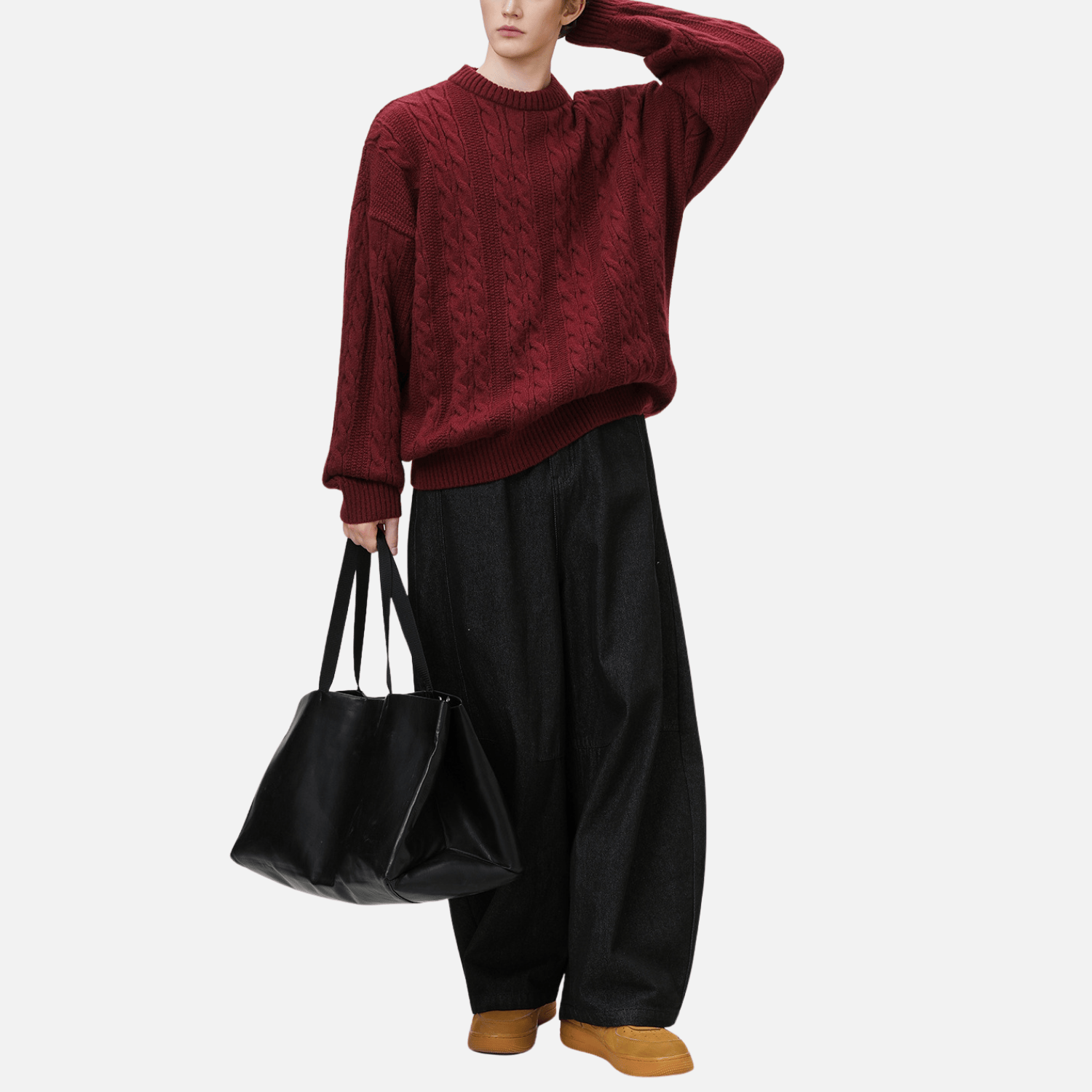 Cable Knit Crewneck Sweater