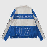 Retro Design Removable  Racing Baseball Jacket