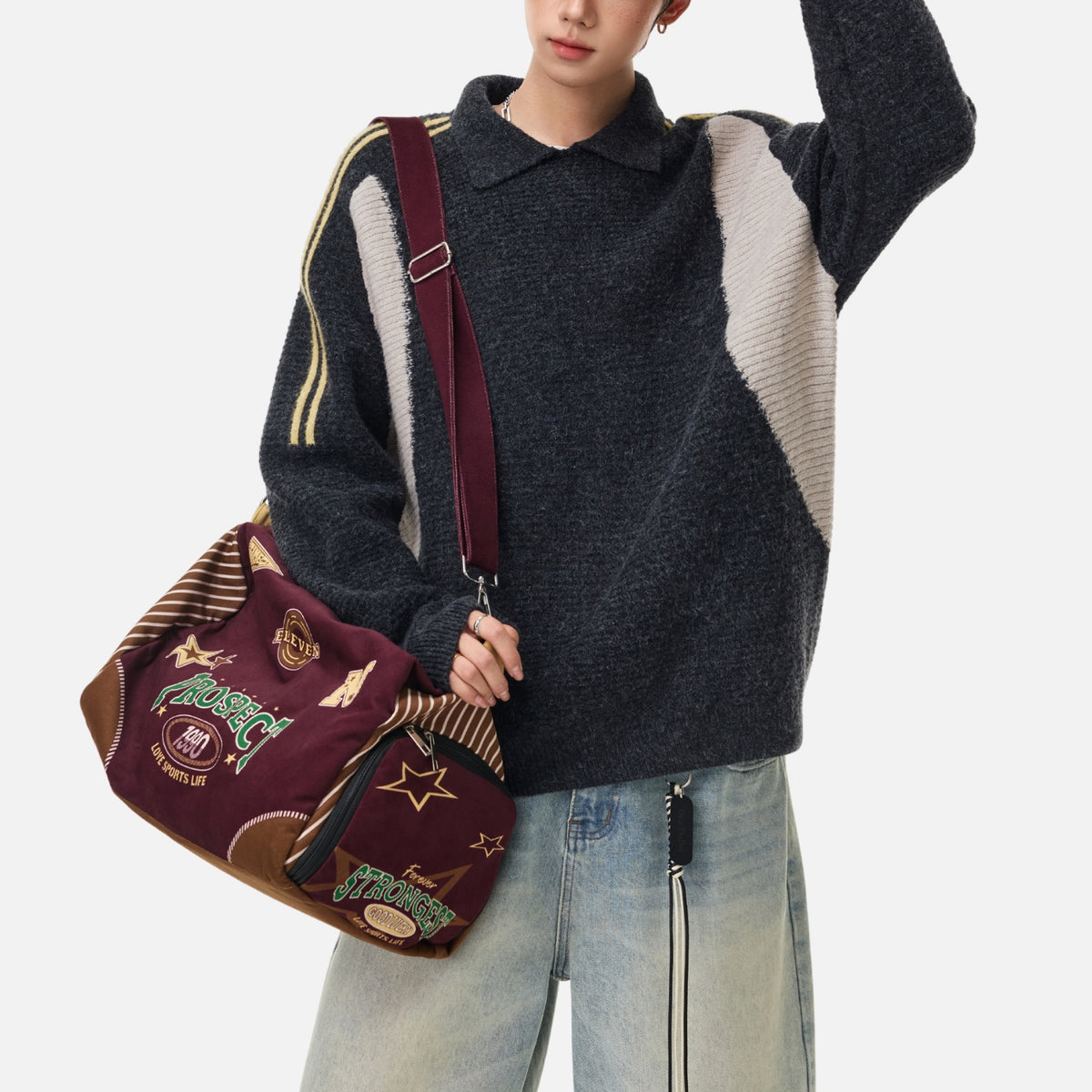 Vintage Colorblock Polo Sweater