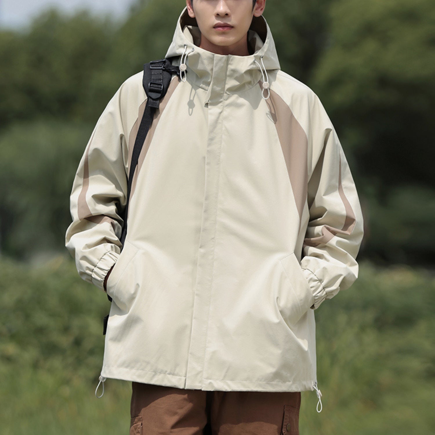 Minimal Wind-Resistant Hooded Jacket