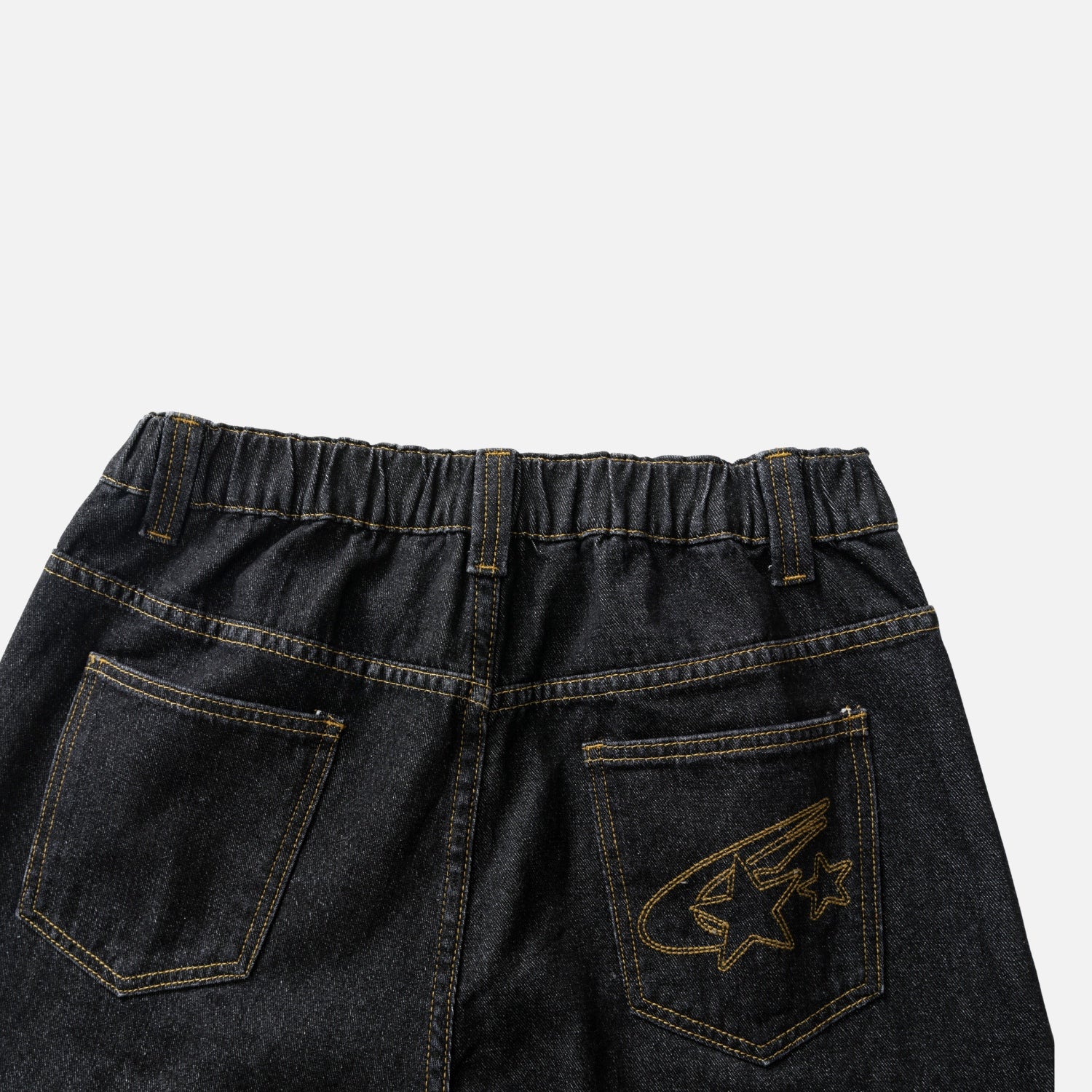 Vintage Contrast-Stitch Straight Jeans