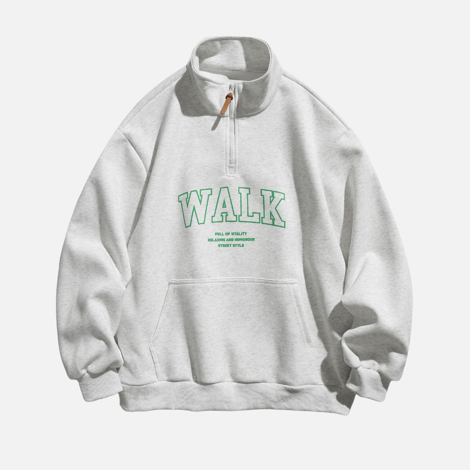 Half-Zip Letter Print Sweatshirt