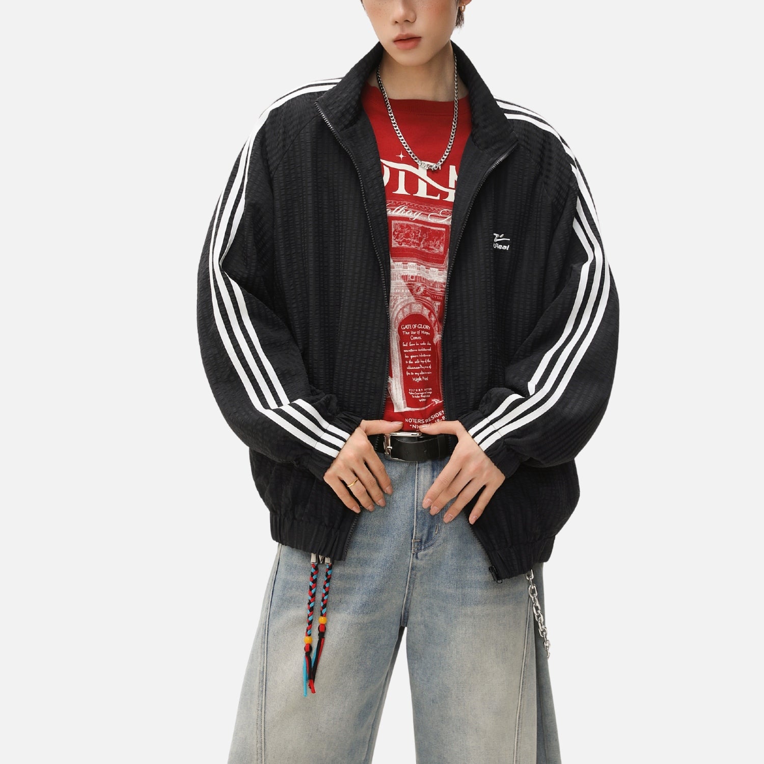 Textured Colorblock Track Jacket