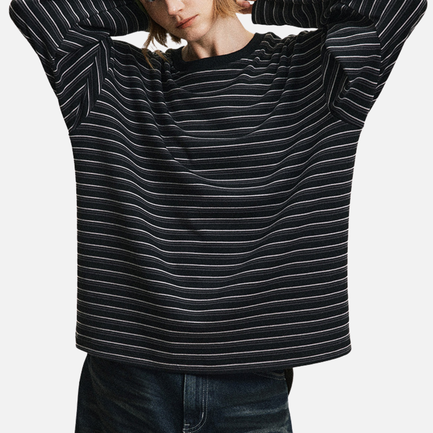 Striped Crewneck Long Sleeve Tee