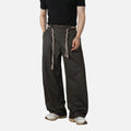 Faux Wool Textured Straight-Leg Pants