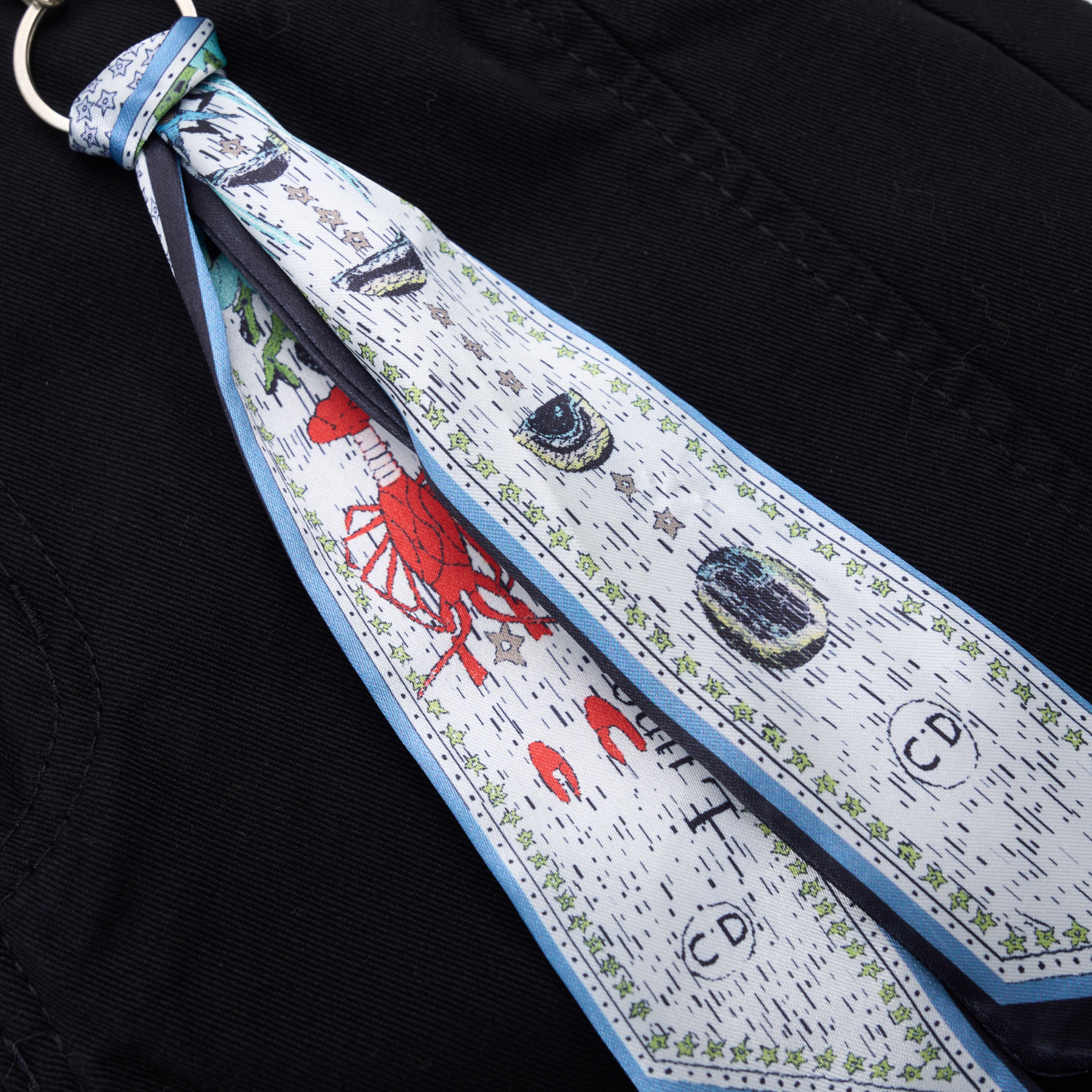 Pendant Detail Slant Cargo Baggy Pants