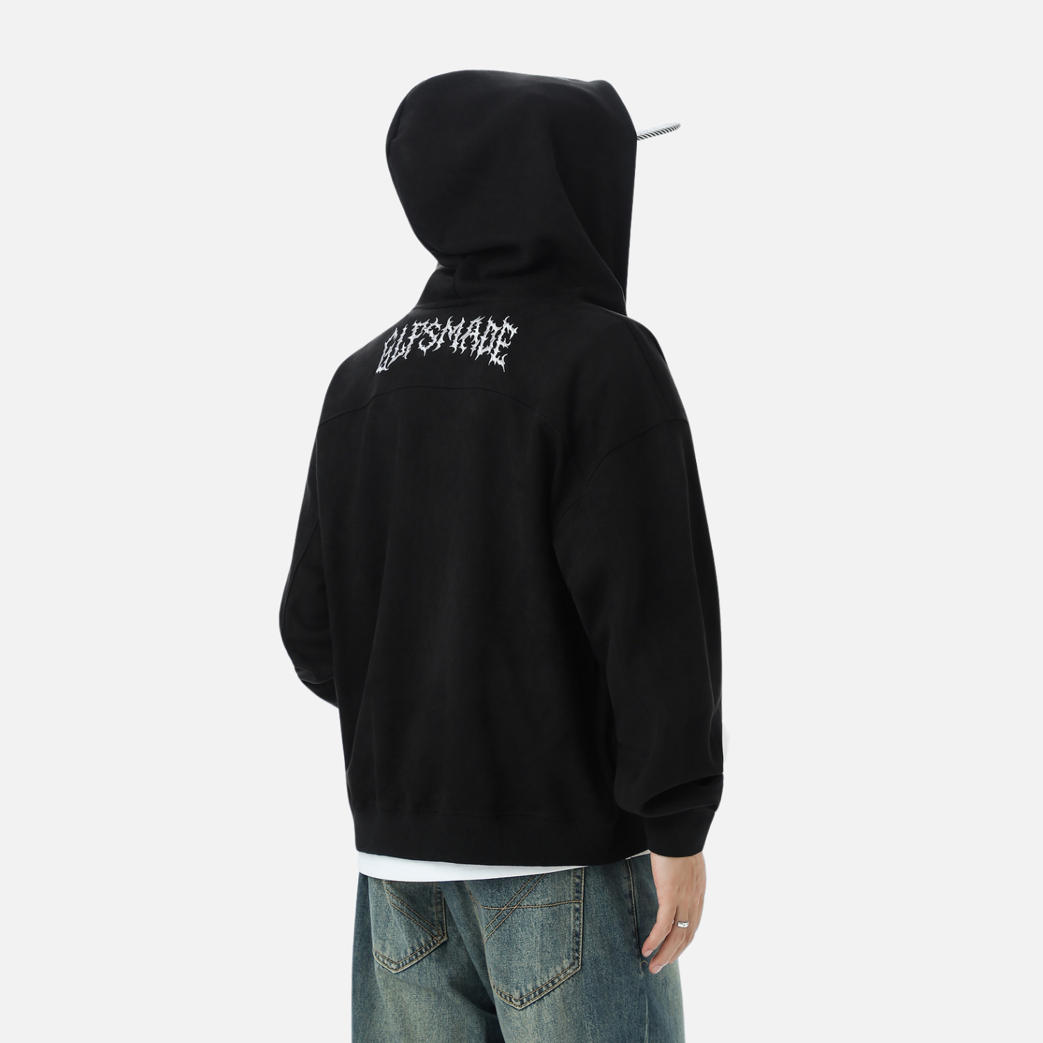 Sudadera retro de ante con capucha