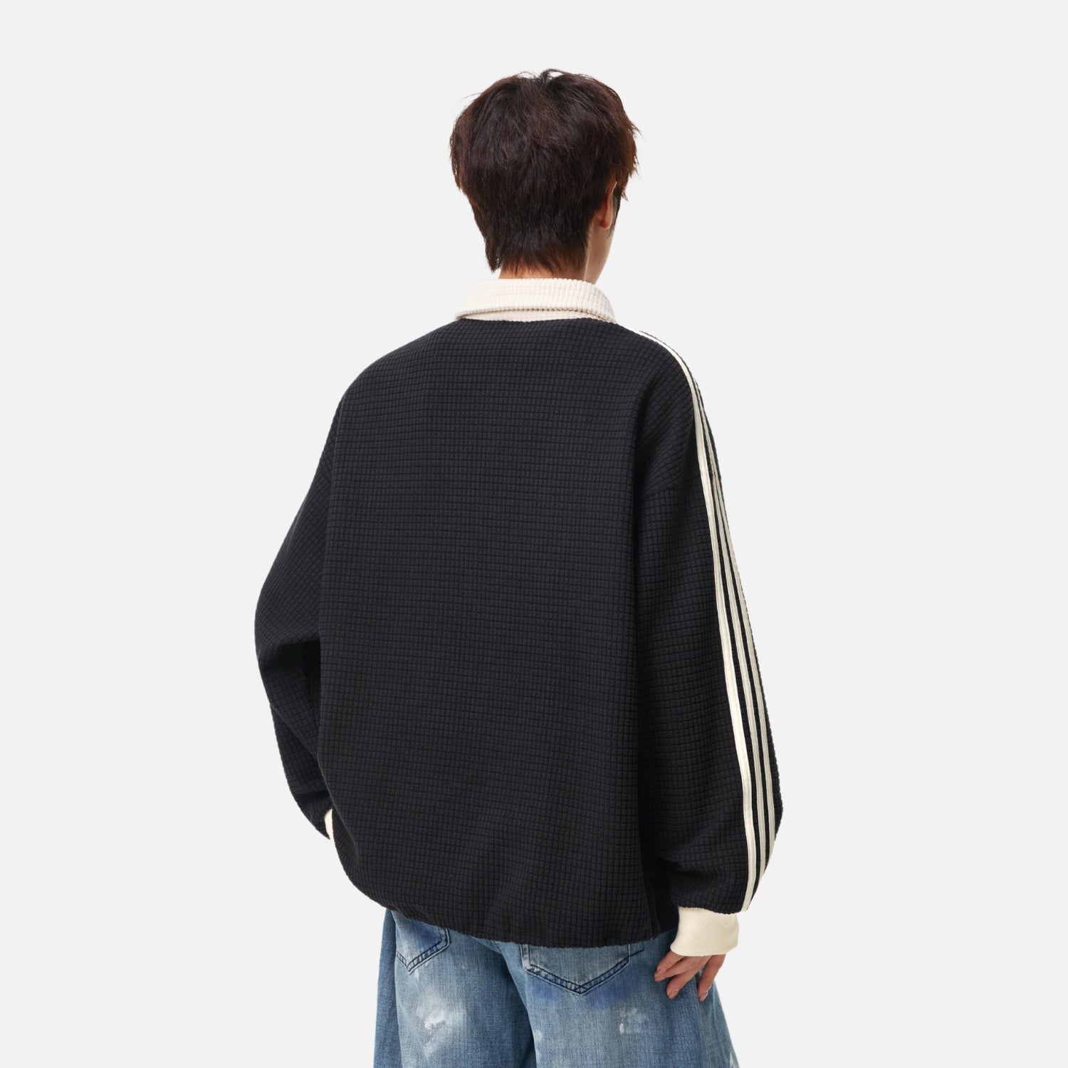 Heavyweight Textured Polo Sweatshirt