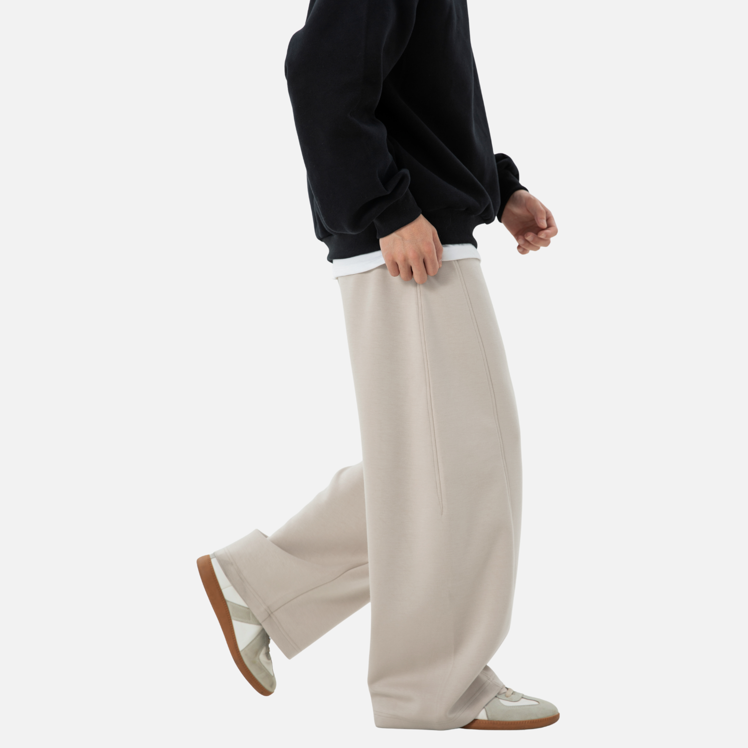 Paneled Texture Track Pants
