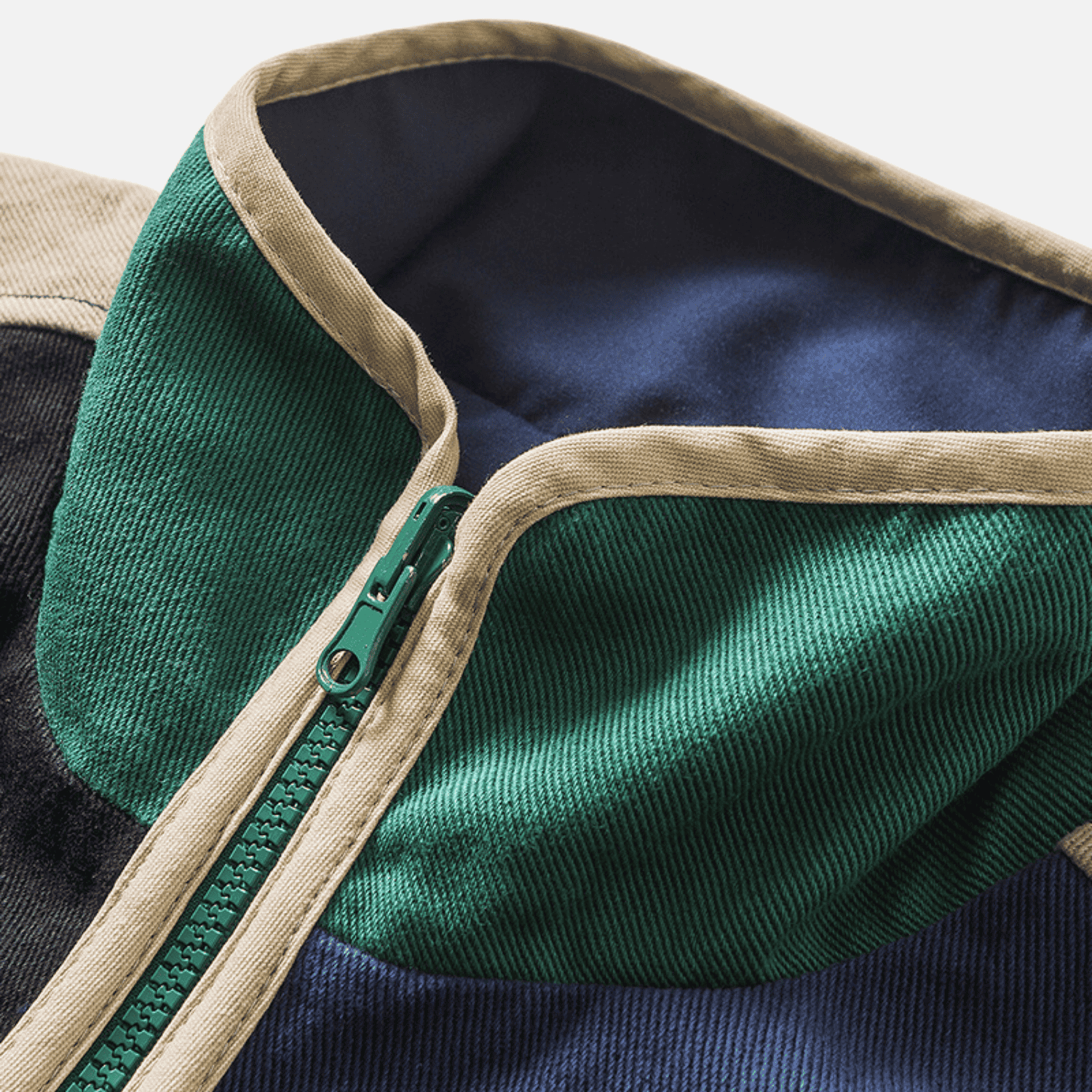 Chaqueta reversible colorblock con cuello alto