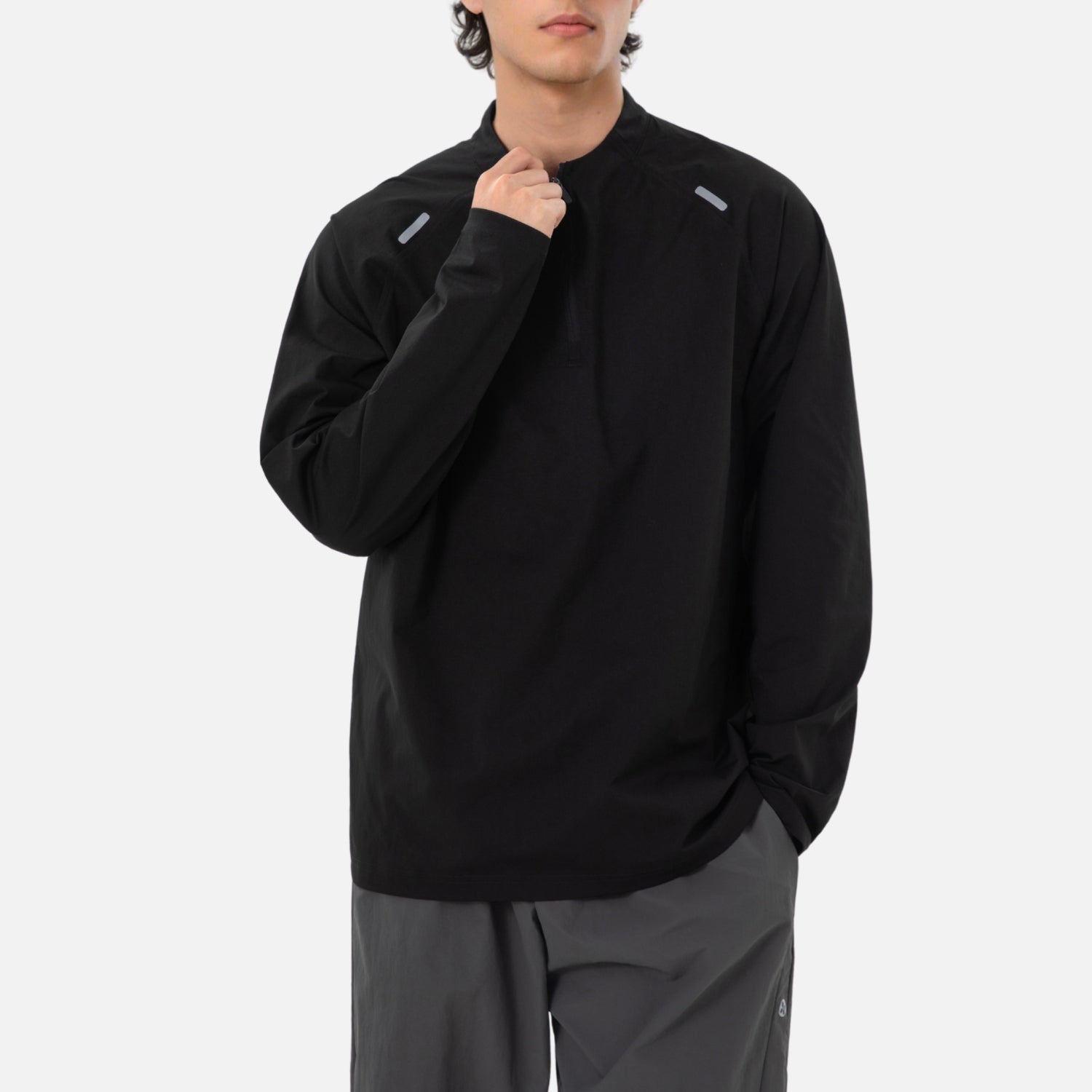 Half-Zip Stand-Collar Reflective Tee
