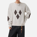 Vintage Diamond Colorblock Crewneck Sweater